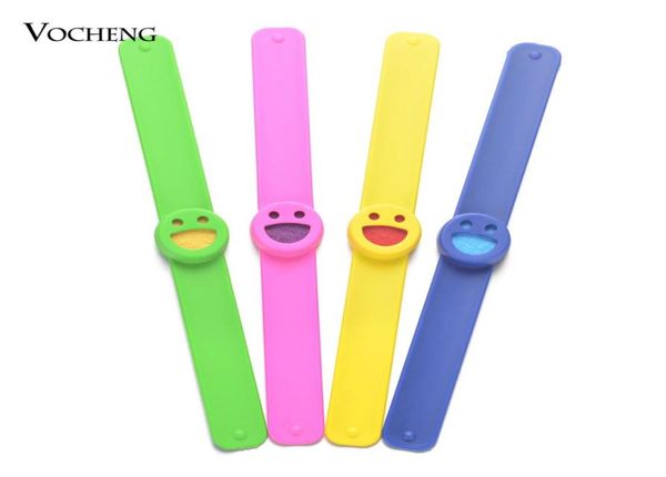 

face cartoon slap bracelets silicone mosquito repellent essential oils diffuser bracelet for kids va-9752690051, Golden;silver