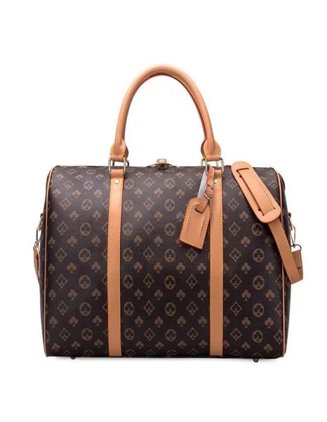 

2021 fashion men women travel bag duffle leather luggage handbags large capacity sport bags 55cm1798811