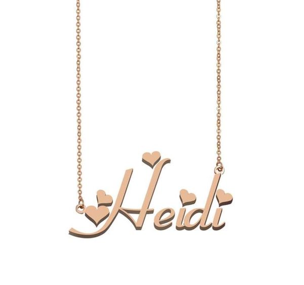 

heidi name necklaces pendant custom personalized for women girls children friends mothers gifts 18k gold plated stainless ste3473618, Silver