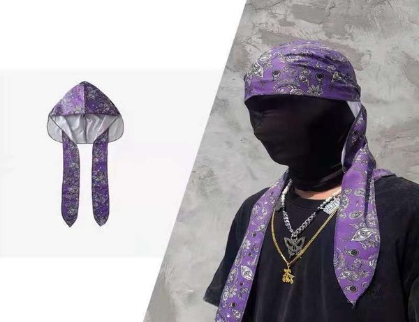 

6 color beanie durag headband pirate hat bandanas for men and women silky durags wigs do durag headwraps hip hop street caps head4305476, Blue;gray