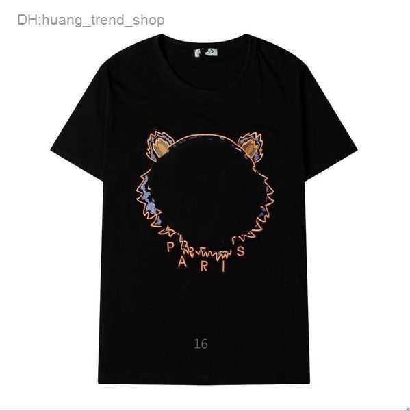 

women's men women designer shirt summer kenzo style tshirts embroidery with letters loose tees trend short sleeve shirts tiger asian s, White
