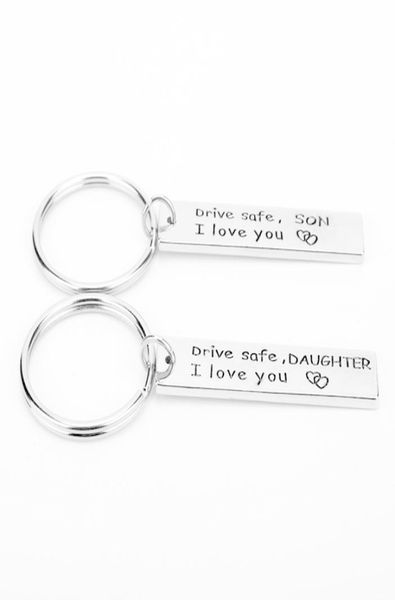 

jewelry letter keychain drive safe son daughteri love you keychain lucky key chain keyring charm family christmas gift8018623, Silver