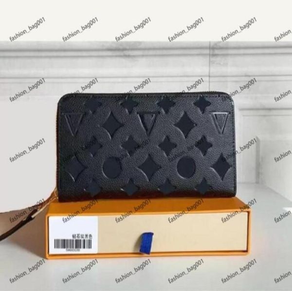 

designers zippy wallet soft leather mens womens iconic textured fashion long zipper wallets coin purse card case hold3307254