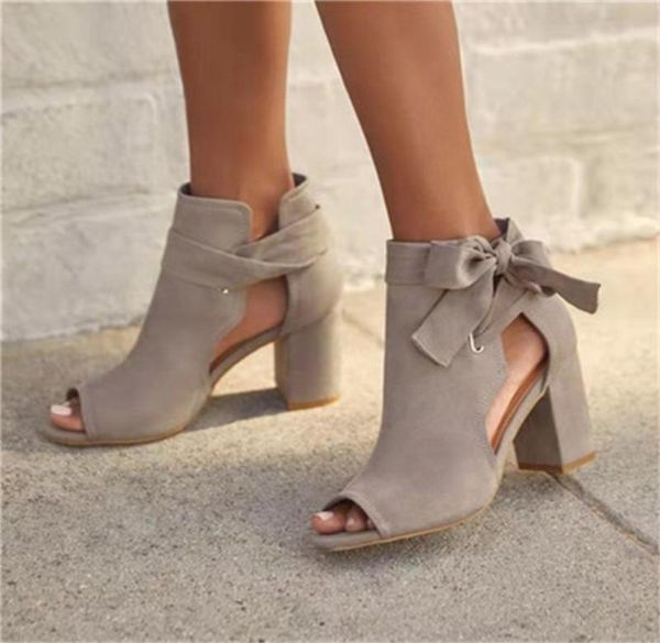 

sandals women039s pumps 2021 bow elegant peep toe ladies buckle strap chunky heel 3643 largesized female dress party shoes3670255, Black
