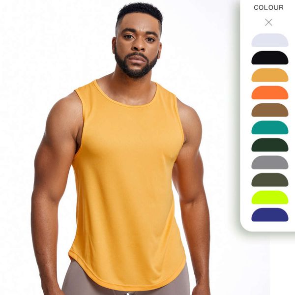 

yoga vest men's vest t-shirts mesh sports lu lu lemon loose sleeveless sportswear basketball running fitness sports running gry woman