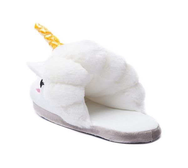 

orn cotton home slippers chausson licorne indoor christmas slippers shoes4678401, Black