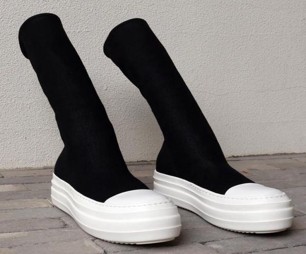 

new list 2020ss sock cotton canvas stretch fabric high factory outlet persional thick sole sock boot3578079, Black