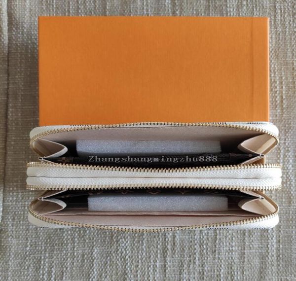 

women wallet fashion classic luxury men double zipper long wallets designer lady clutch bag card holder purse with box6684544, Red;black