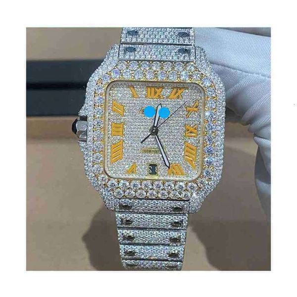 

5pvd 2023digner watch custom luxury iced out fashion mechanical watch moissanit e diamond gxfbllw, Silver