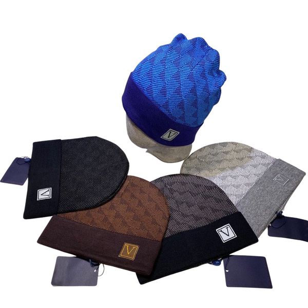 

luxury beanies knitted hat designer winter bean men and women fashion design knit hats fall woolen cap letter jacquard warm caps, Blue;gray