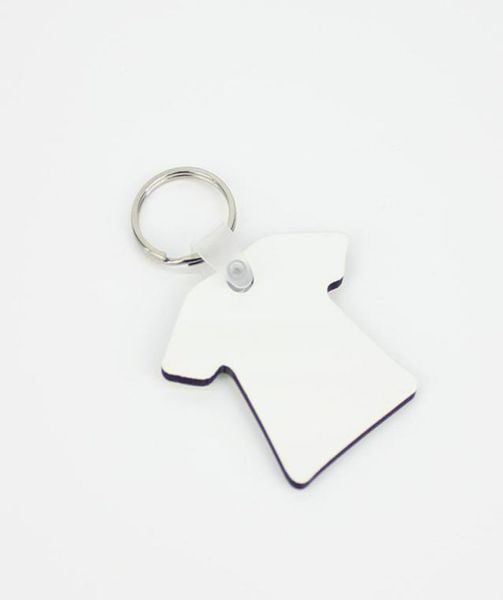 

whole 500pcs diy mdf double blank tshirt key chain sublimation wood key ring for heat press transfer jewlery po gift3796373, Silver