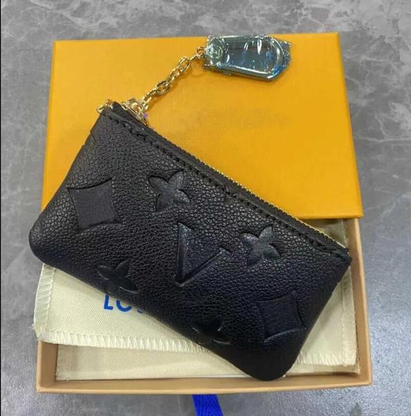 

key pouch m62650 pochette cles designer fashion womens mens key ring credit card holder coin purse luxury mini wallet bag charm brown canvas, Red;black