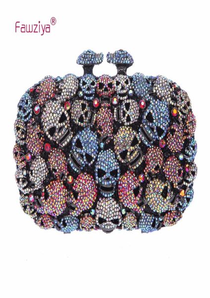 

fawziya skull bag skull purses and handbags for women kisslock crystal evening clutch bags1512154