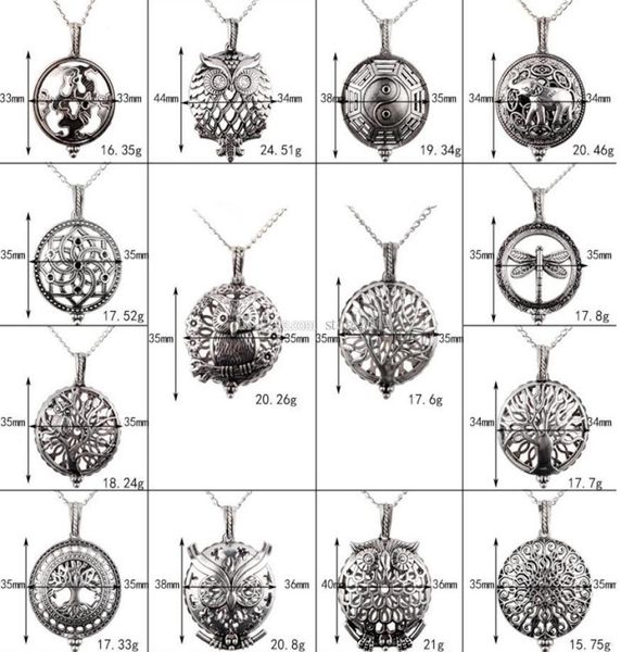 

aromatherapy perfume diffuser necklaces fashion life of tree owl essential oil diffuser locket necklace jewelry cage pendant with 4866425, Silver