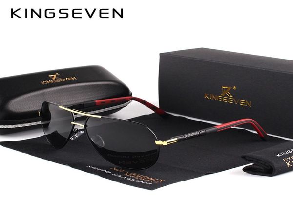 

sunglasses kingseven men vintage aluminum polarized classic brand sun glasses coating lens driving eyewear for menwomen6476386, White;black