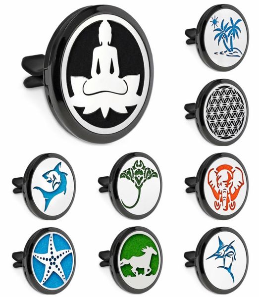 

buddha running horse 30mm black color car diffuser locket vent clip air freshener essential oil aromatherapy perfume locket 10pcs 8179019, Silver