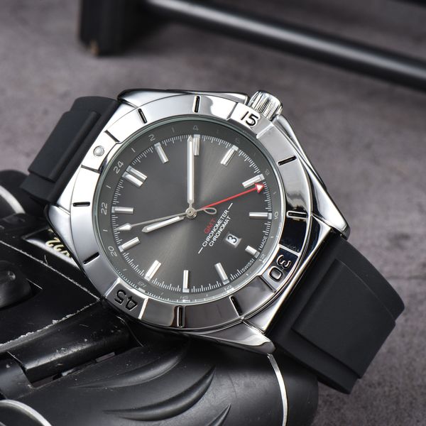 

2023 new mens watch three needle quartz watch luxury brand chronograph clock watch rubber watch band men fashion watches ben-2, Slivery;golden