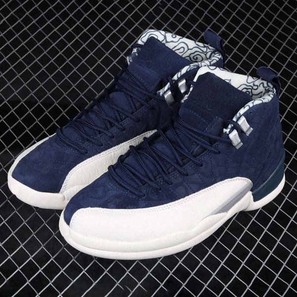 

brand shoes jumpman 12 classical basketball international flight blue-white 12s designer sport running shoe