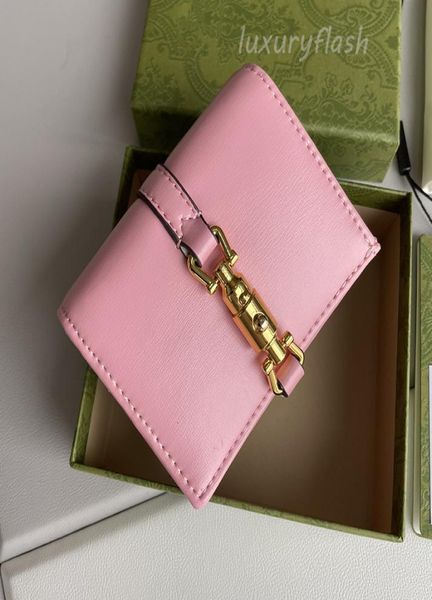 

2021 summer candy pink color wallet bag luxurys ladies designers leather clutch short wallets fashion coin purse card7565649, Red;black