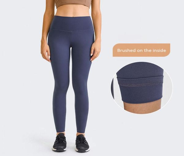 

44 high rise fleece tight naked feeling yoga pants elastic leggings with pockets have tline running sweatpants solid color wom7359018