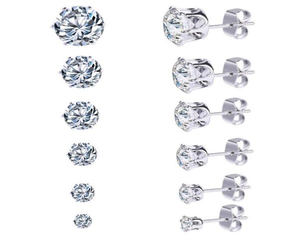 

6 pairs in a set stud earrings whole factory stocks stainless steel jewelry stainless steel earrings orders5122711, Golden;silver