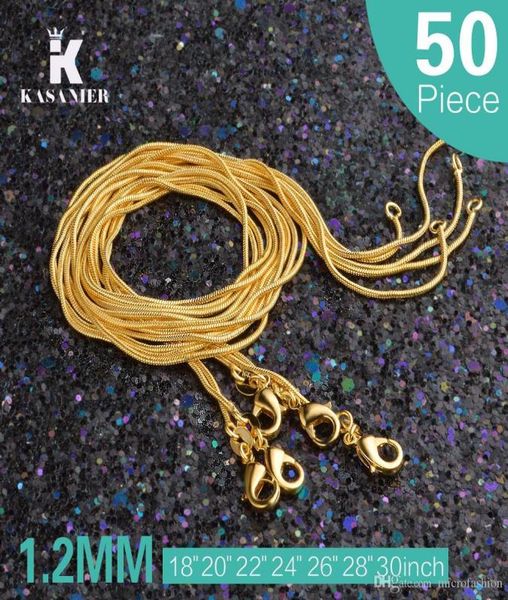 

kasanier 50 pcs 1.2mm gold chain 16-30 inches for women fashion jewelry can be customized yellow gold necklaces factory price9904226, Silver