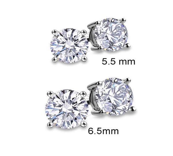 

stud large cz earrings fashion 925 sterling silver brilliant cut cubic zirconia 5mm 6mm 7mm 8mm6600179, Golden;silver