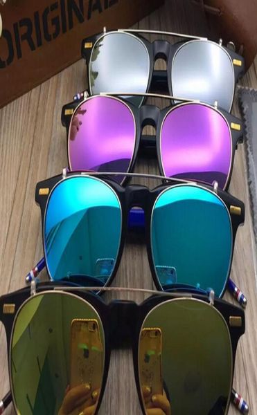

brand browne fashion tb403 retro sun eyewear frame clip plate of flat mirror polarized sunglasses women men with meta1939074, White;black