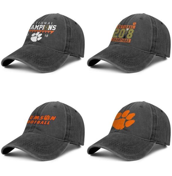 

clemson tigers logo denim baseball cap cool vintage custom hats football college playoff 2018 national champions flag8448097, Blue;gray