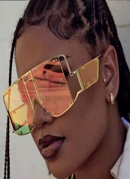 

oec cpo fashion square sunglasses women new oversized mirror men shades glasses luxury metal rivet trend unique female eyewearl594995566, White;black