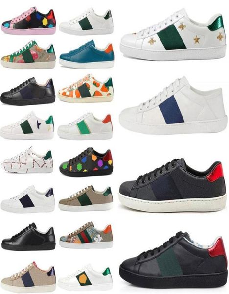 

new fashion tiger print white leather casual shoes mens womens designers sneakers low cut italy bee stripes walking sport trainers5457088