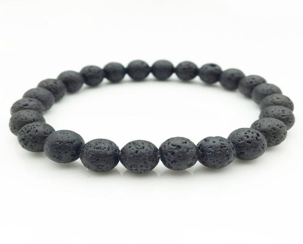 

8mm natural black lava stone bead bracelet essential oil diffuser bracelet volcanic rock beaded bracelet7023466