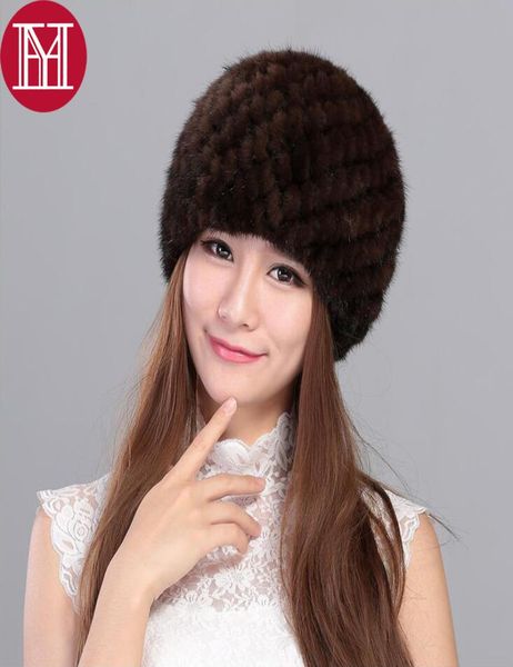 

new lovely real mink fur hat for women winter knitted real mink fur beanies cap whole and retail real mink fur caps s4535901, Blue;gray