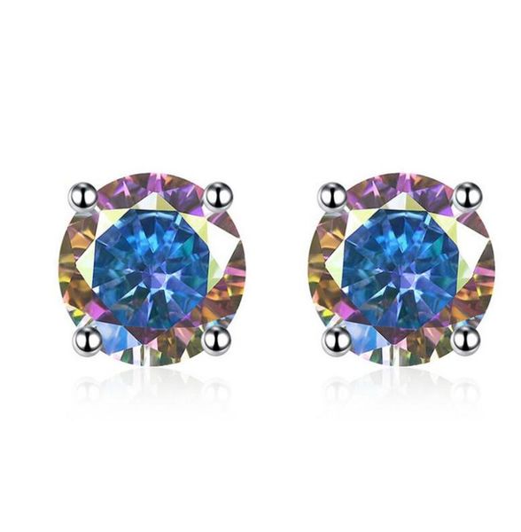 

2020 new arrival sweet 5 style women fashion jewelry 925 sterling silver colorful 5a cubic zircon party simple lovely stud earring8937133, Golden;silver