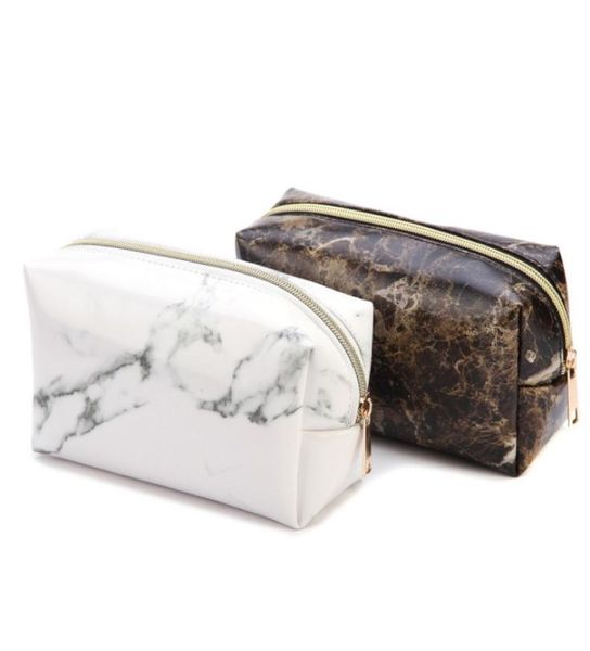 

pu white black marble design men women zipper pouch cosmetic bag fashion makeup case toiletry storage organizer3455337