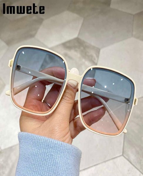 

imwete oversized sunglasses women luxury designer vintage square sun glasses classic eyewear for lady uv400 big frame4950145, White;black
