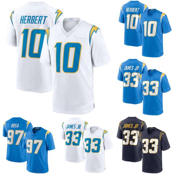 

2023 football jerseys custom los angeles''chargers''youth jersey 11 zion johnson 10 justin herbert 13 keenan allen 33 de, Black;red