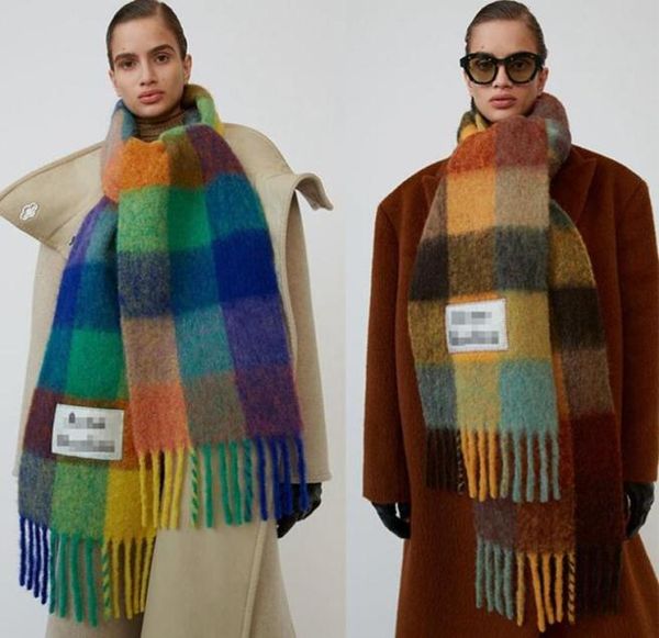 

scarves women sacrf brand cashmere winter scarf designer blanket type colour chequered tassel imitated3573261, Blue;gray