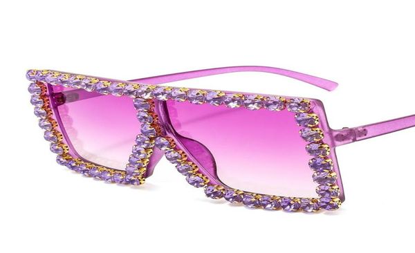 

vintage big square sunglasses women quality mens oversize rhinestone decoration sun glasses female fashion brand black eyewear4323784, White;black