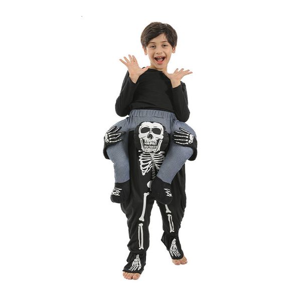 

special occasions funny piggyback children skeleton costumes halloween ride on eraspooky skull pants cosplay carnival easter purim fancy dre, Blue