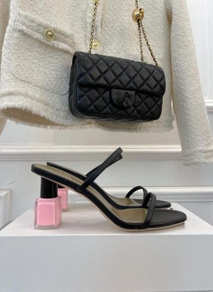 

new sandals elegant and nail polish heel muller slippers wedding shoes dress shoes 04079745847, Black