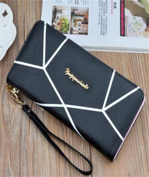 

factory whole women bag classic printed long wallet fashion contrast leather clutch bags elegant multicard leathers storage w386838877733, Red;black
