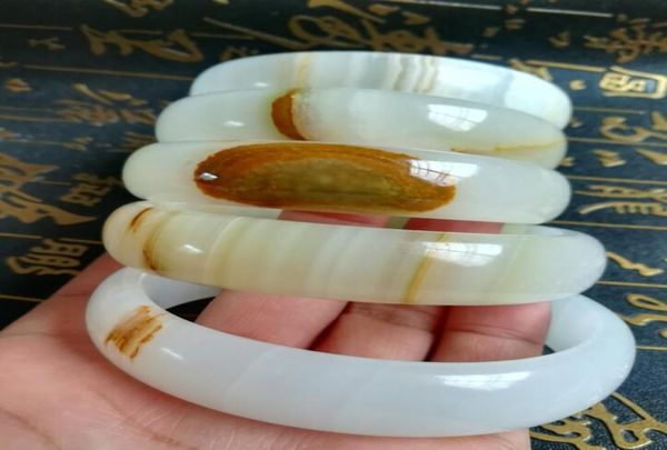 

5660mm natural afghan pure handmade jade bracelet f301237642063, Black