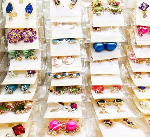 

whole 60 pairs assorted women039s fashion jewelry beautiful rhinestone earring stud earrings mix styles brand new dropshipp52397069048518, Golden