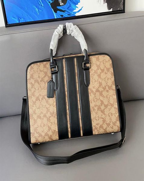 

designers briefcase luxurys men business bags package lapbag letter design leather handbag messenger capacity shoulder handbag2438184