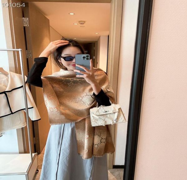 

2022 gentle 100 cashmere autumnwinter large size scarf is the choice for gift travel3385013, Blue;gray