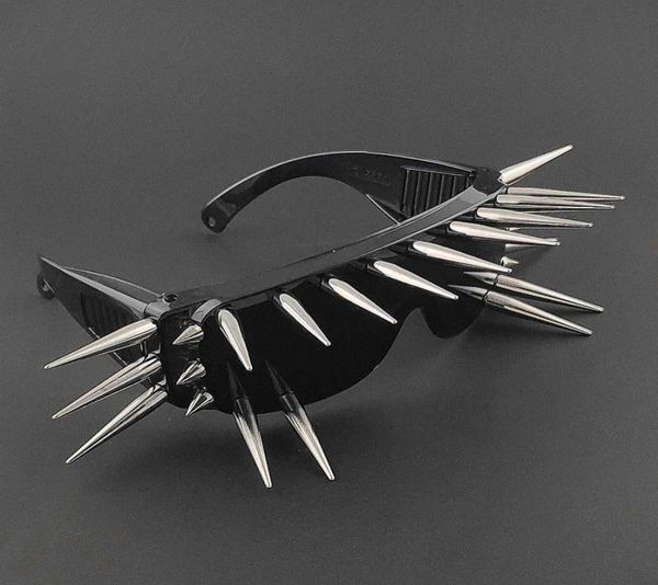 

sunglasses ppunk rock spike black metal rivet glasses men women8083722, White;black
