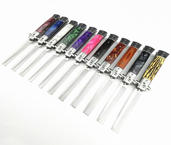 

stainless steel switchblade folding pocket switchblade comb01430759, Silver