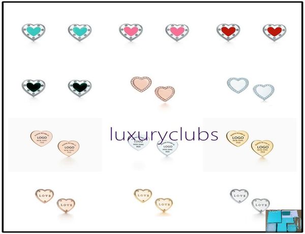 

earrings 925 silver charm earring female jewelry exquisite craftsmanship with official logo classic blue heart wholesale luxury designer des, Golden