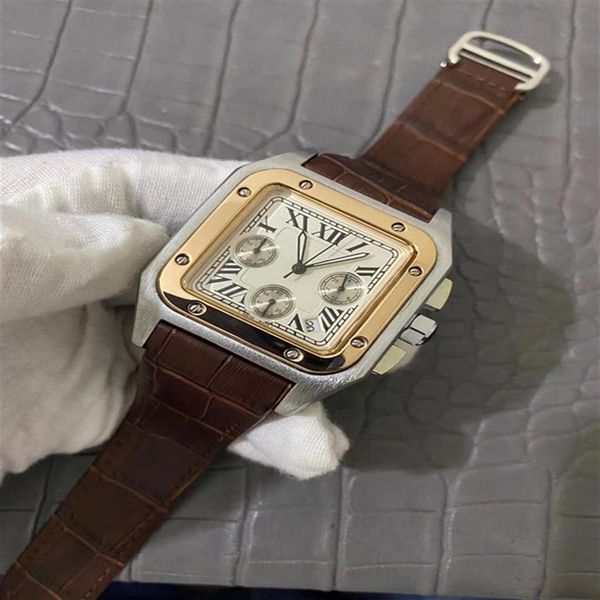 

famous designer fashion man women brand watch casual leather strap new dress luxury watches square relojes wristwatch246p261i, Slivery;brown